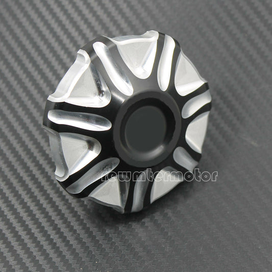 Aluminum Gas Cap Fuel Tank Fit For Sportster Dyna Breakout Softail Fatboy Black Q