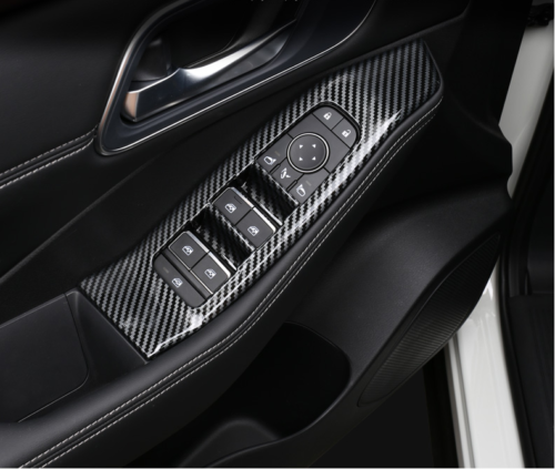 Carbon Fiber ABS Glass Window Switch Panel Cover Trim for Nissan Rogue 2021-2024