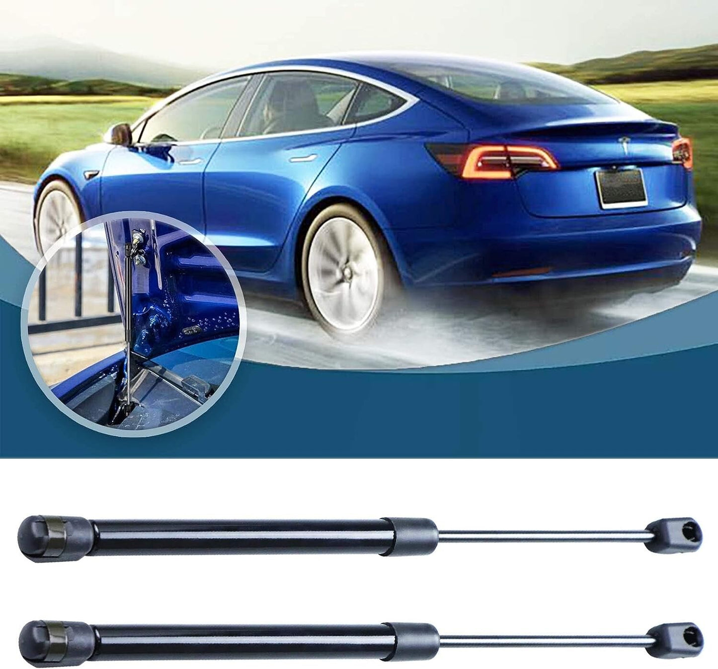 2-piece front hood lift support shock absorber struts suitable for Model 3 2017 2018 2019 2020- n