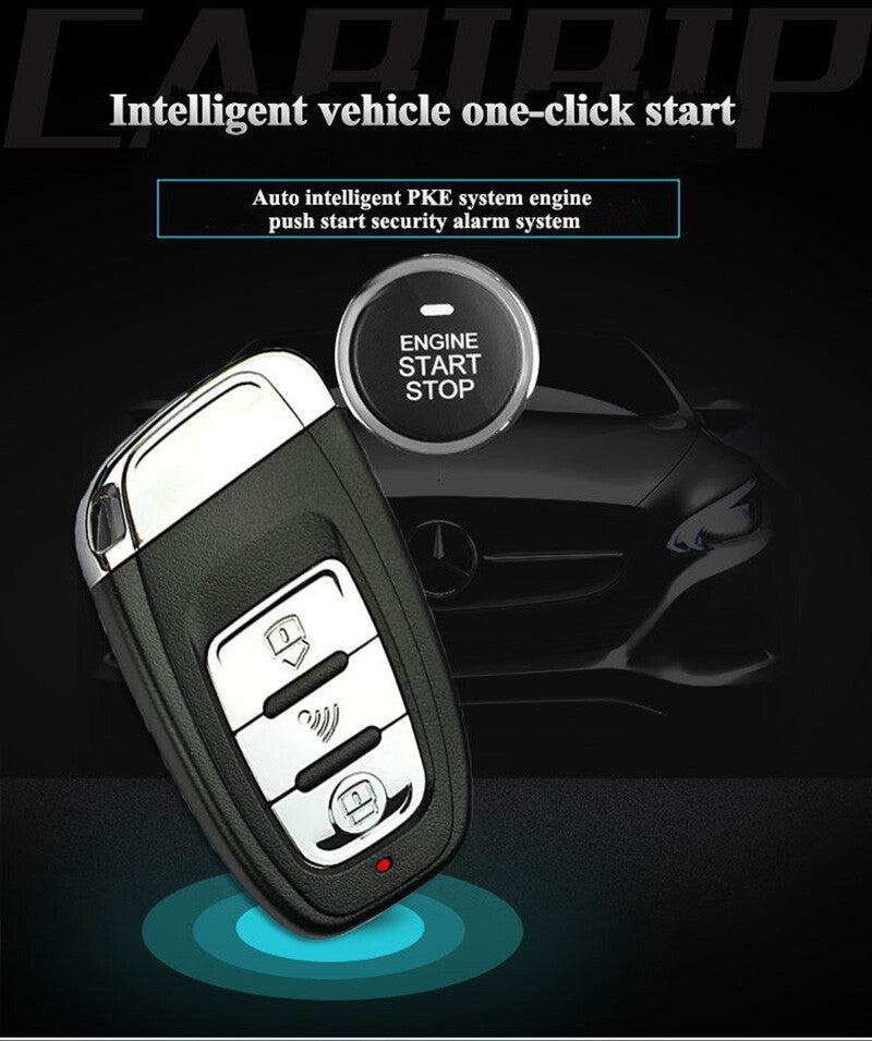 Car engine start keyless entry alarm system button remote start/stop kit - n