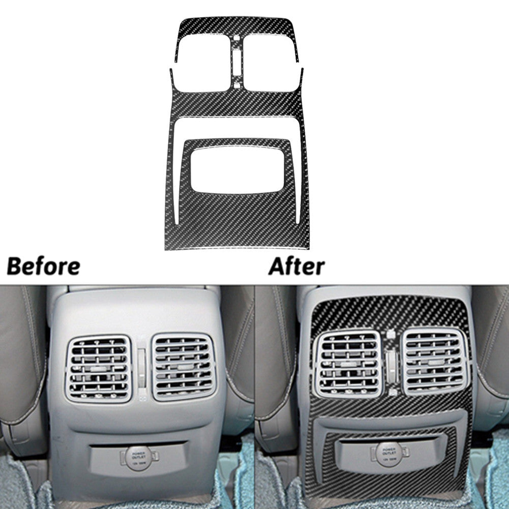 Red Carbon Fiber Rear for Seat Armrest Cupholder Cover Trim for Mazda CX-9 2010-2015 v