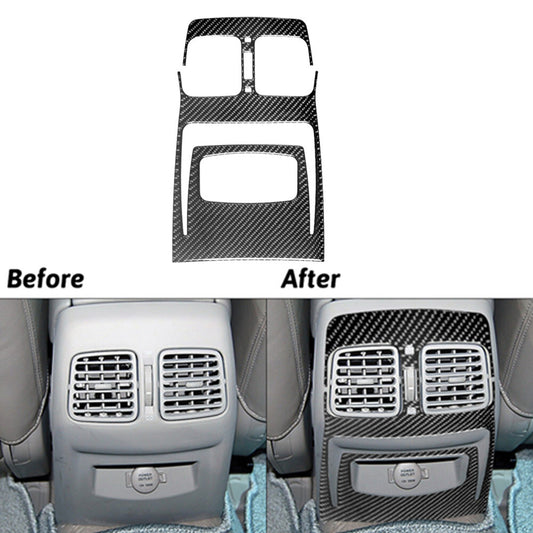 Red Carbon Fiber Rear for Seat Armrest Cupholder Cover Trim for Mazda CX-9 2010-2015 v