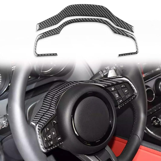 Real Carbon Fiber Steering Wheel Cover Trim for Jaguar for F-TYPE 2013-2022pX