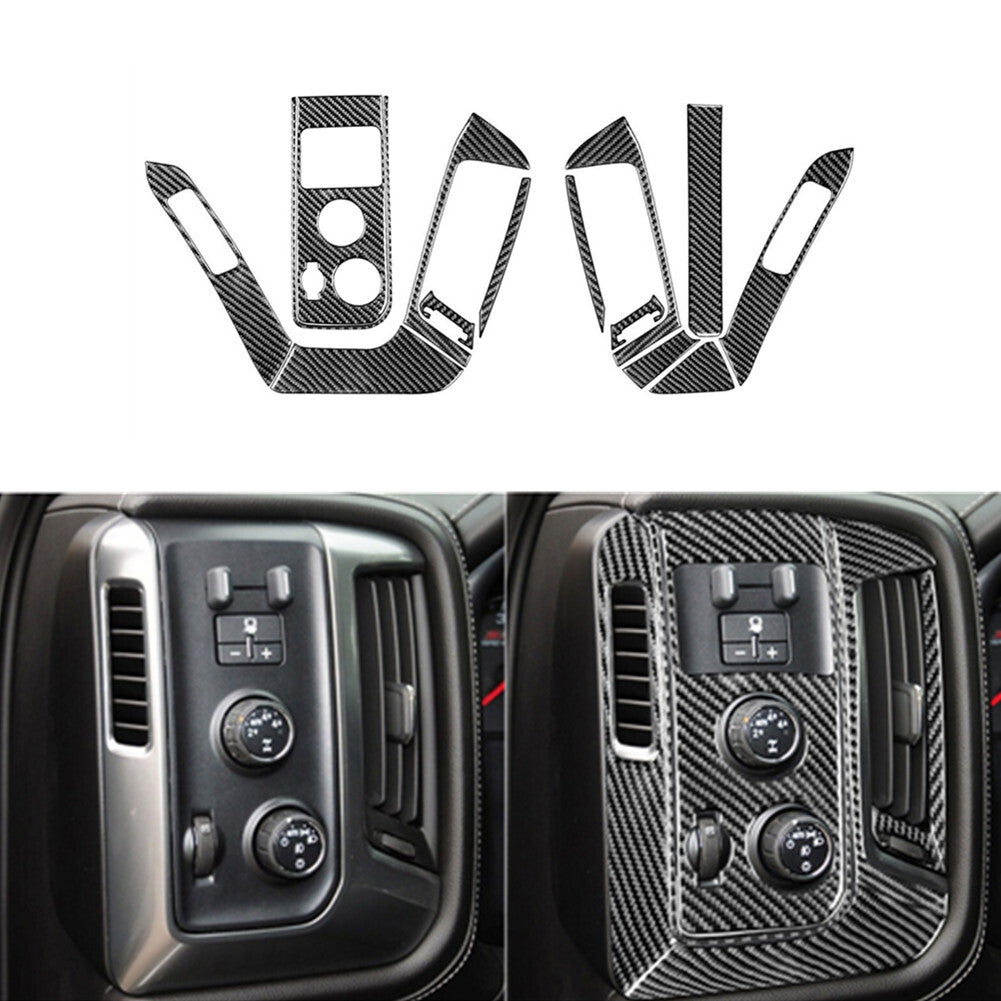 Red Carbon Fiber Climate Control Panel Cover Trim For Sonic 2012-2016 v