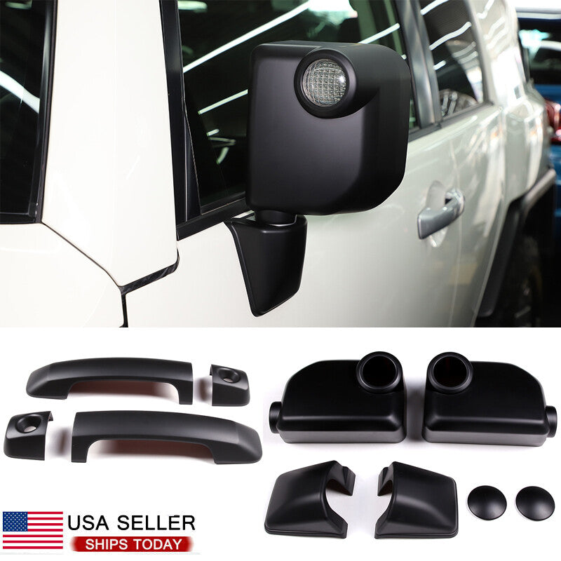 Matte black door handle and mirror cap trim set for FJ Cruiser 2007-21 n
