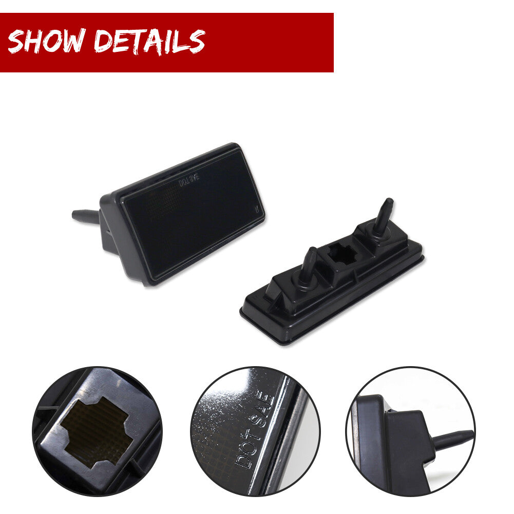 Suitable for 1974-1979 for Chevrolet for Corvette C3 Smoked Lens F+R Side Marker Light Housing (4 Pieces)
