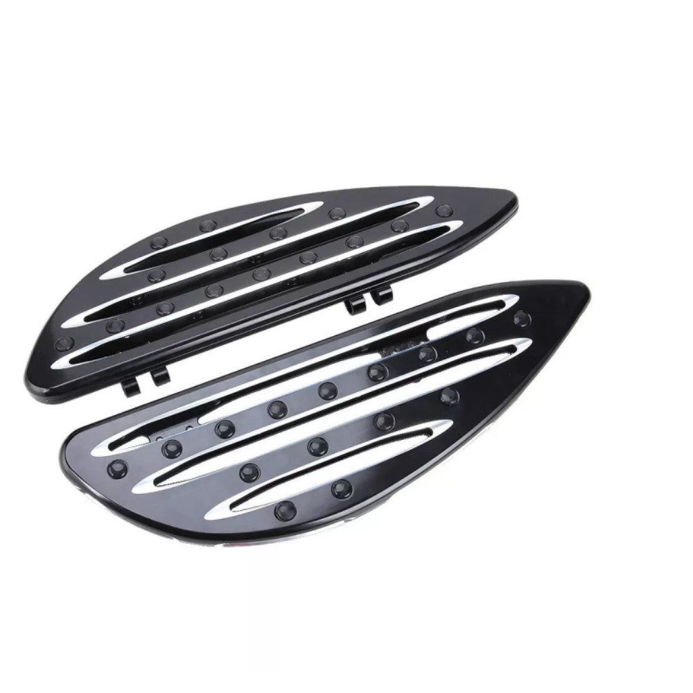 Black CNC Stretched Driver Front Floorboard for Harley Touring Dyna FLTR Softail