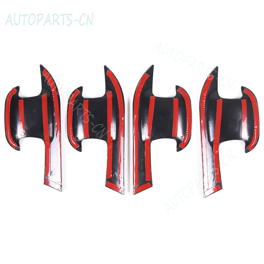 4X Matte Black Exterior Door Bowl Moulding Cover Trim for Ford Ranger 2024-2025
