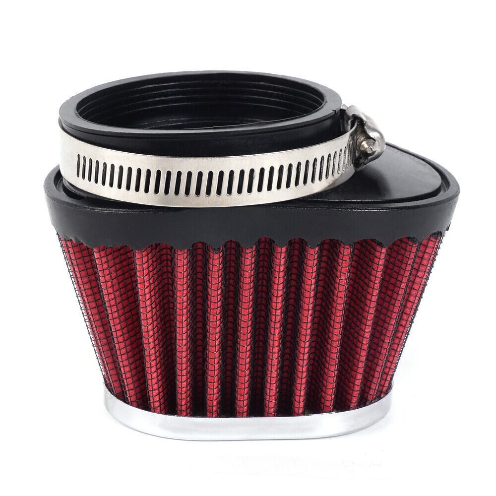 Red 55mm/2.17 Air Filter Cleaner Round Tapered Replacement For Motorcycle Q