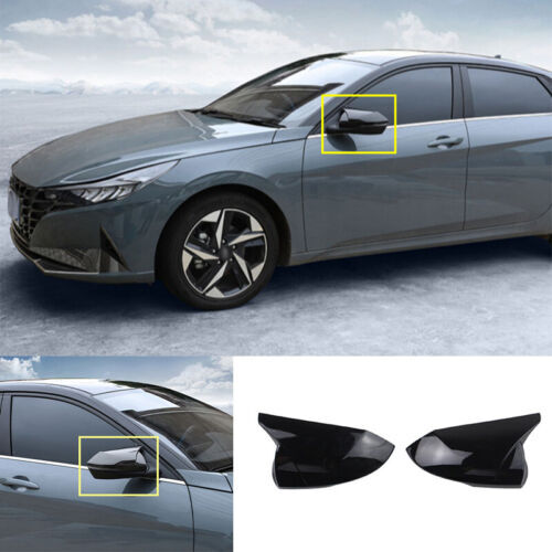 for Hyundai for Elantra 2021-2023 Black ABS OXHorn Rear View Side Door Mirror Cover