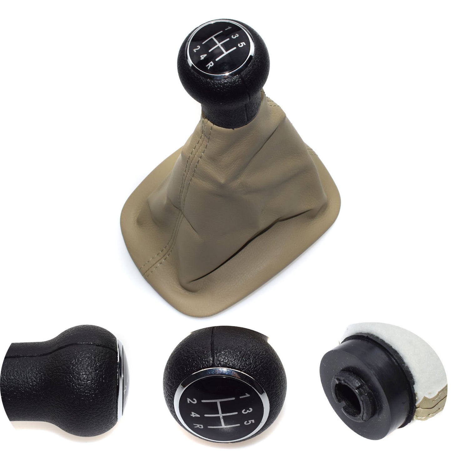 Beige protective case, black 5-speed gear shifter, Knob Gaitor boots, suitable for Passat B5, B5.5, for Audi - n