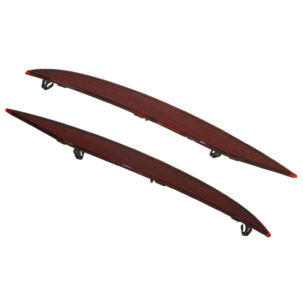 2X For Model X 2016-2021 Rear Left+Right Side Bumper Reflector Light Red Plastic Q