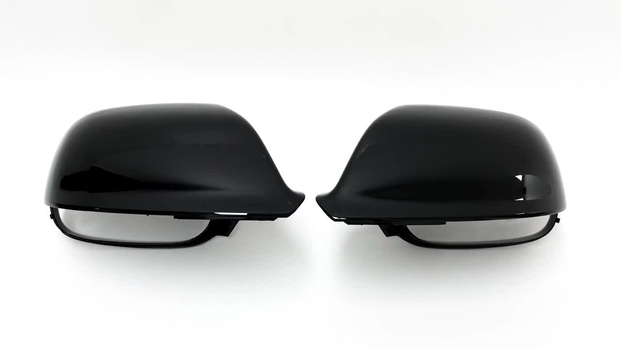 2 Pieces Glossy Black Mirror Protective Cover for for Audi Q5 SQ5 Q7 SQ7 10-15 with Lane Assist - v