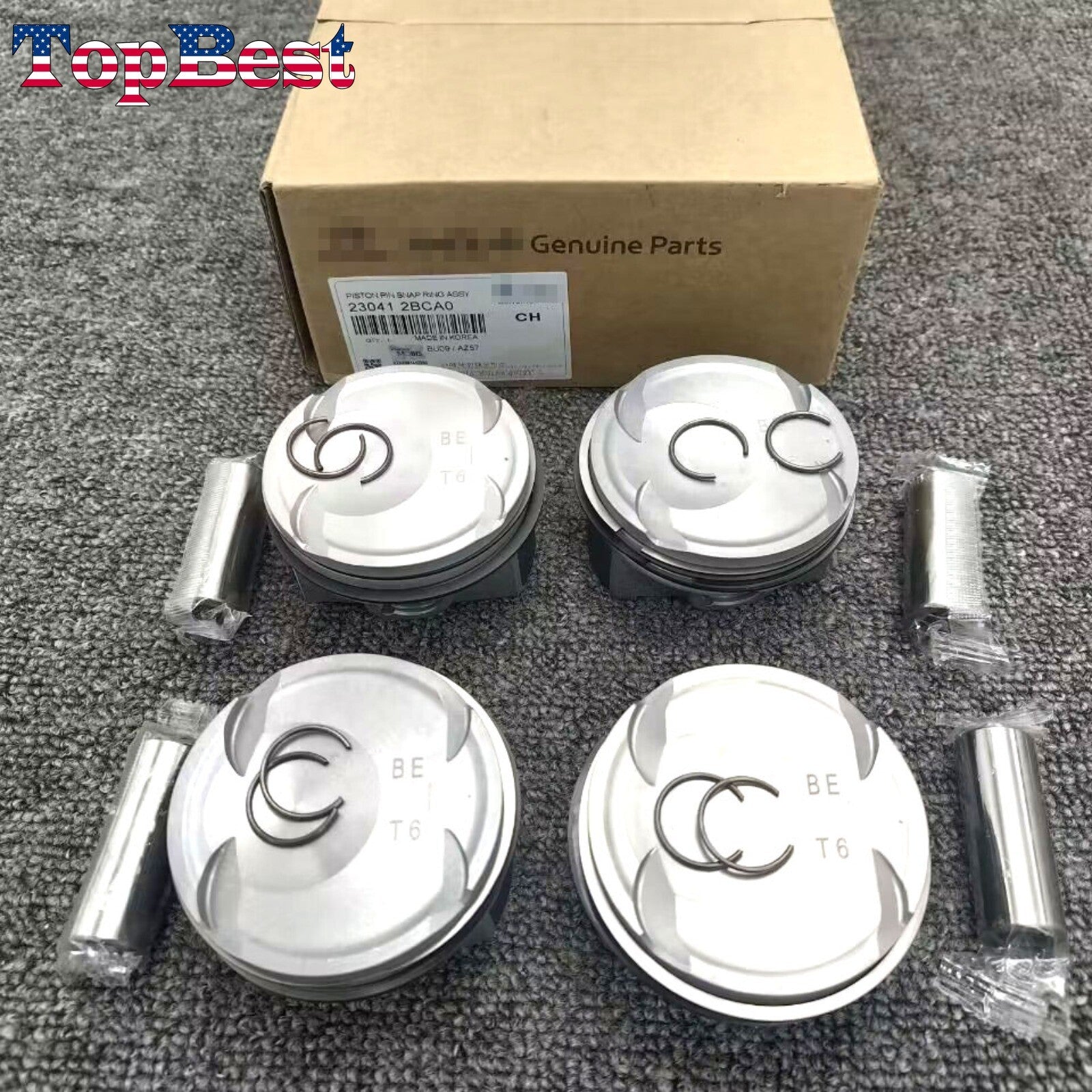 Equipment Manufacturer ( ) New 4x STD-AA Piston and Ring Kit for 2016-2021 for Hyundai - for Kia 1.6L Turbocharged Engines