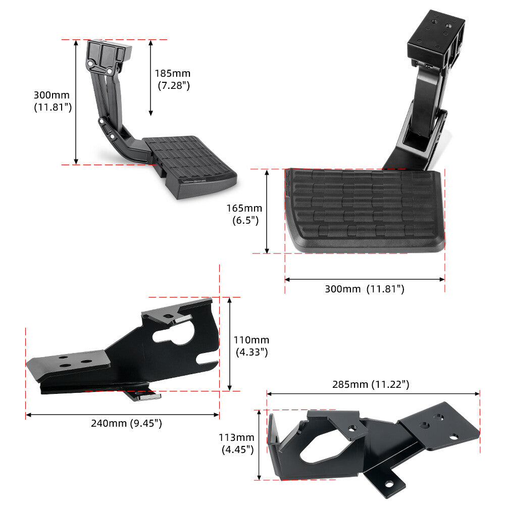 Rear Bumper Side Bed Step Retractable Bed Step for Ford F250 F350 F450 2017-2022