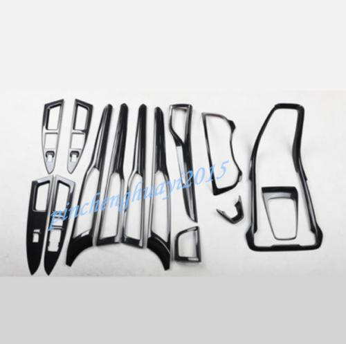 Black carbon fiber car interior trim cover for Ford Fusion Mondeo 13-16