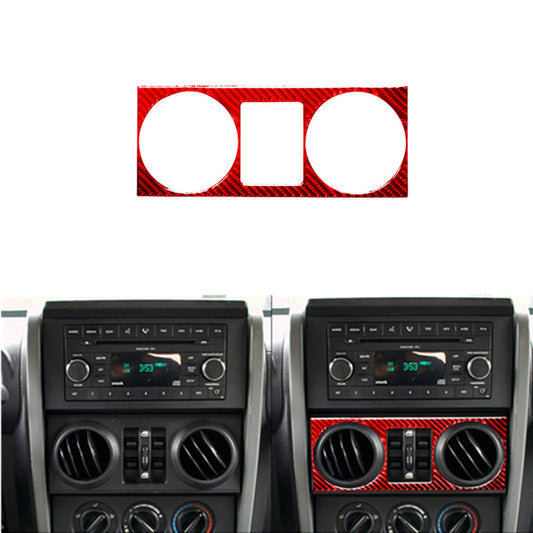 Red Carbon Fiber Center Air Vent Frame Trim for Jeep for Wrangler 2007-2010 Type A