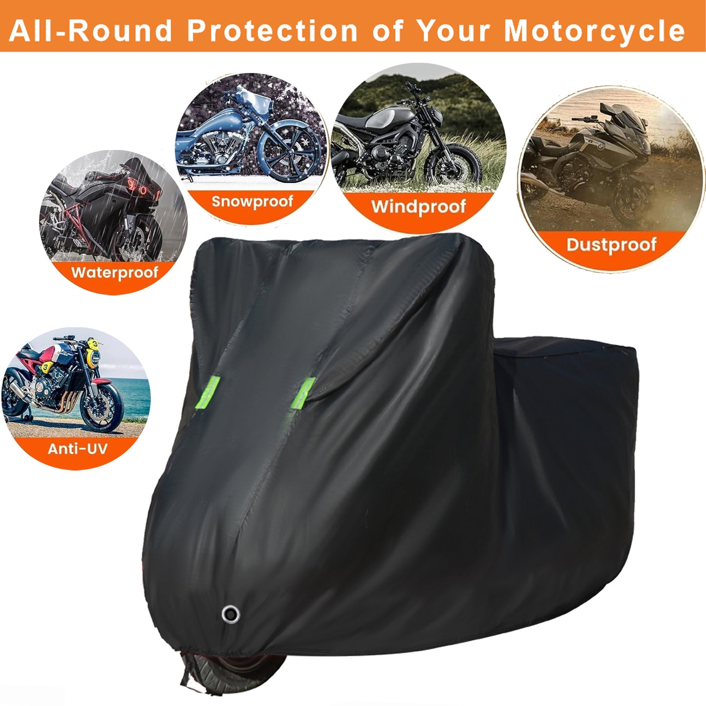 4XL Motorcycle Protective Case - Waterproof, Outdoor, Windproof, Storage, All-around Protection