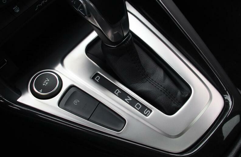 AT Silver Steel Console Gear Shift Frame Cover Trim 1PCS for Ford Focus 2015-18