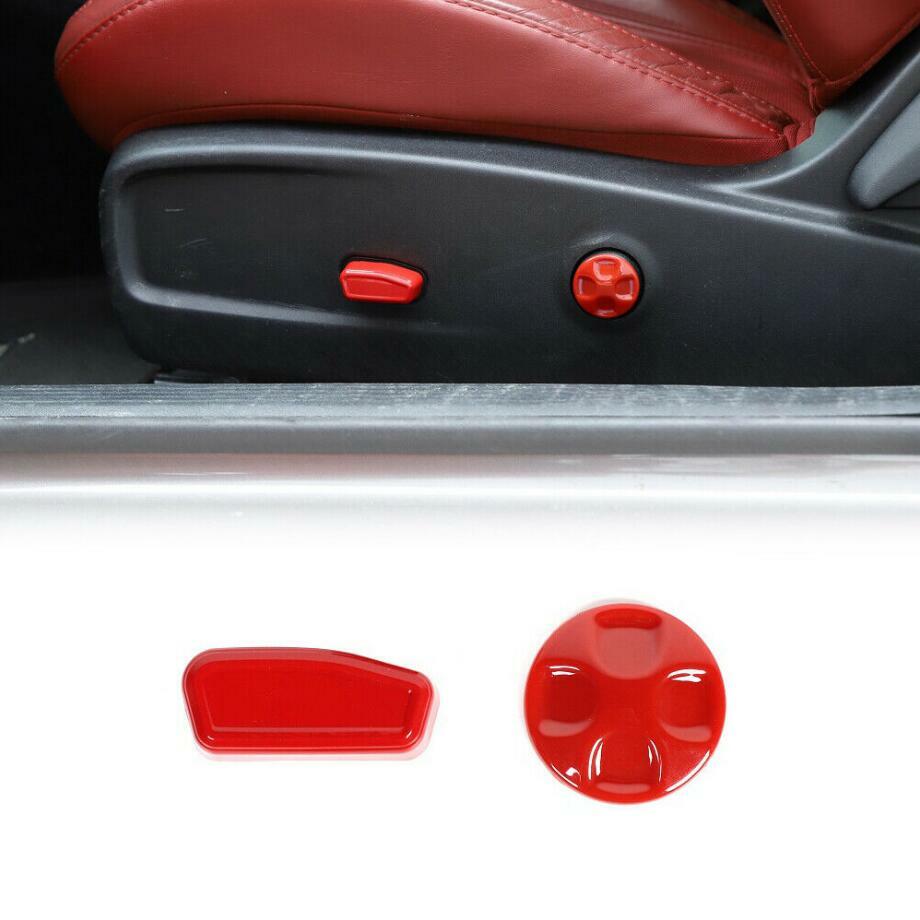 for Dodge for Challenger 2010-2021 ABS Red Electric for Seat Adjust Button Cover Trim 2P v