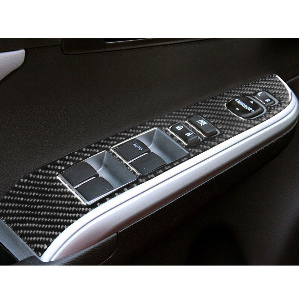 6PCS Carbon Fiber Interior Rear Door Handle Trim Cover for Fiat 500L 2014-2017 v