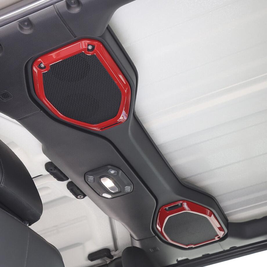 Suitable for 2018-2023 for Jeep for Wrangler JL ABS, Red Interior Top Roof Speaker Cover Trim