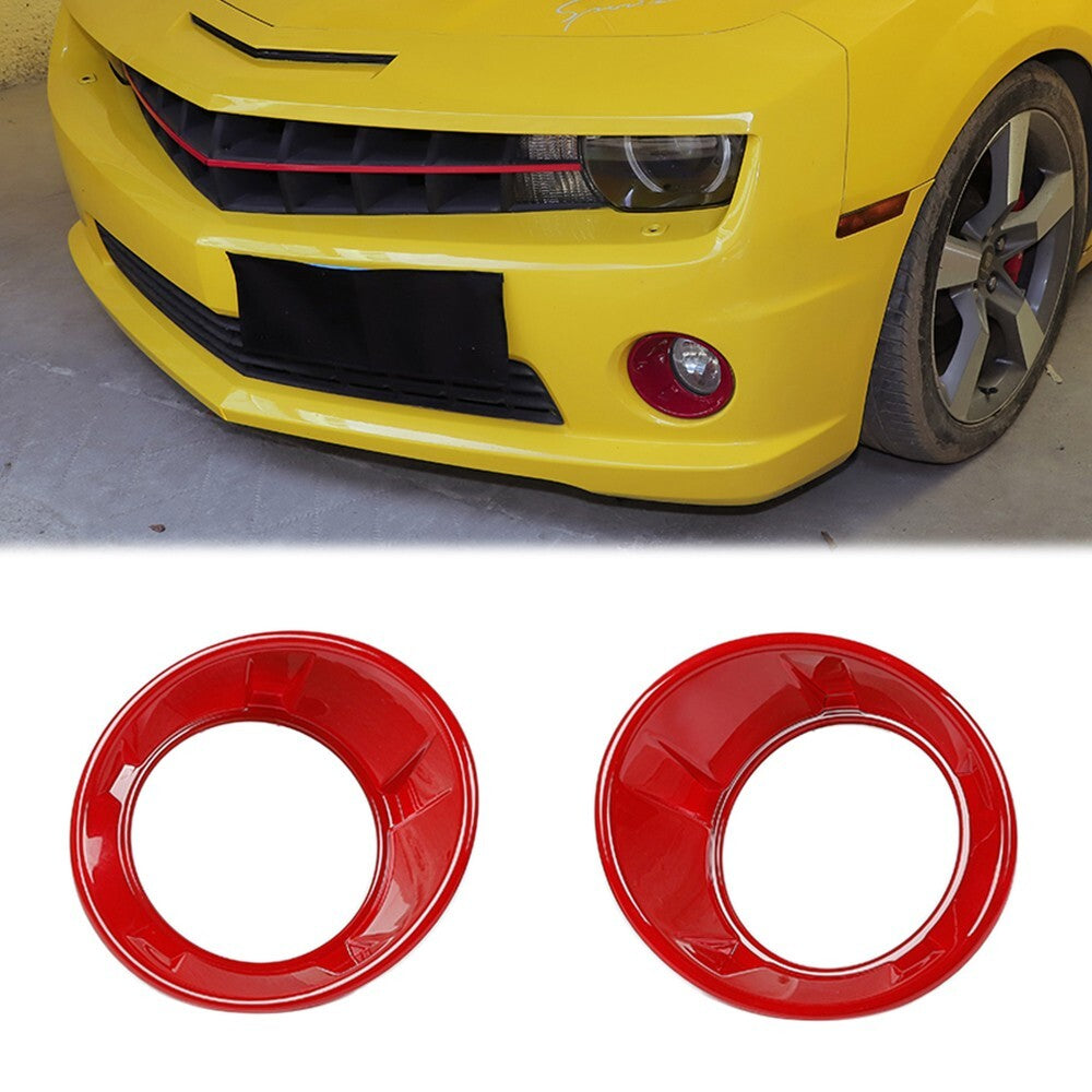 for Chevrolet Camaro 2010-15 Front Fog Light Lamp Decor Cover Trim Red ABS