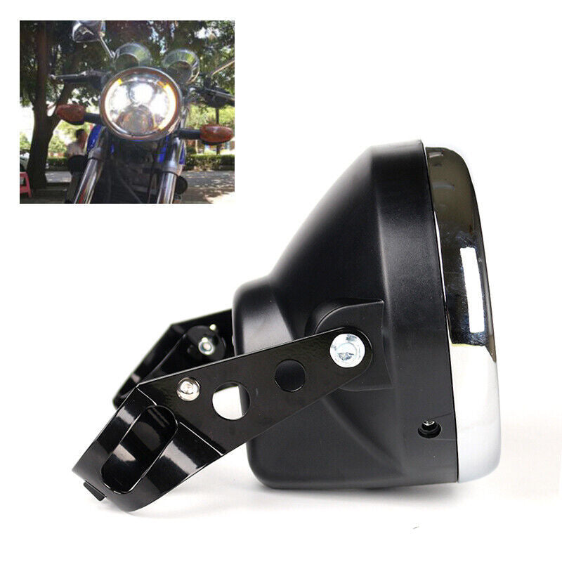 7-inch Motorcycle and Bicycle Headlight Cover Retro Racing Light Cover Mounting Bracket - n