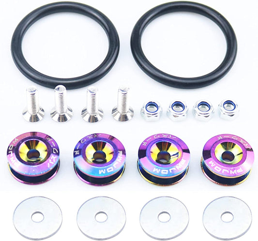 8-piece JDM aluminum quick-release fastener rear bumper fender cover kit