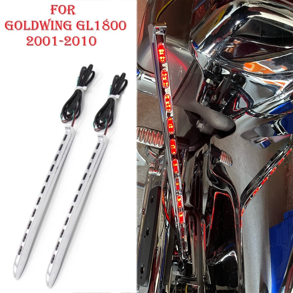Chrome LED Running Fairing Lights Fit for Honda Goldwing 1800 GL1800 2001-2010