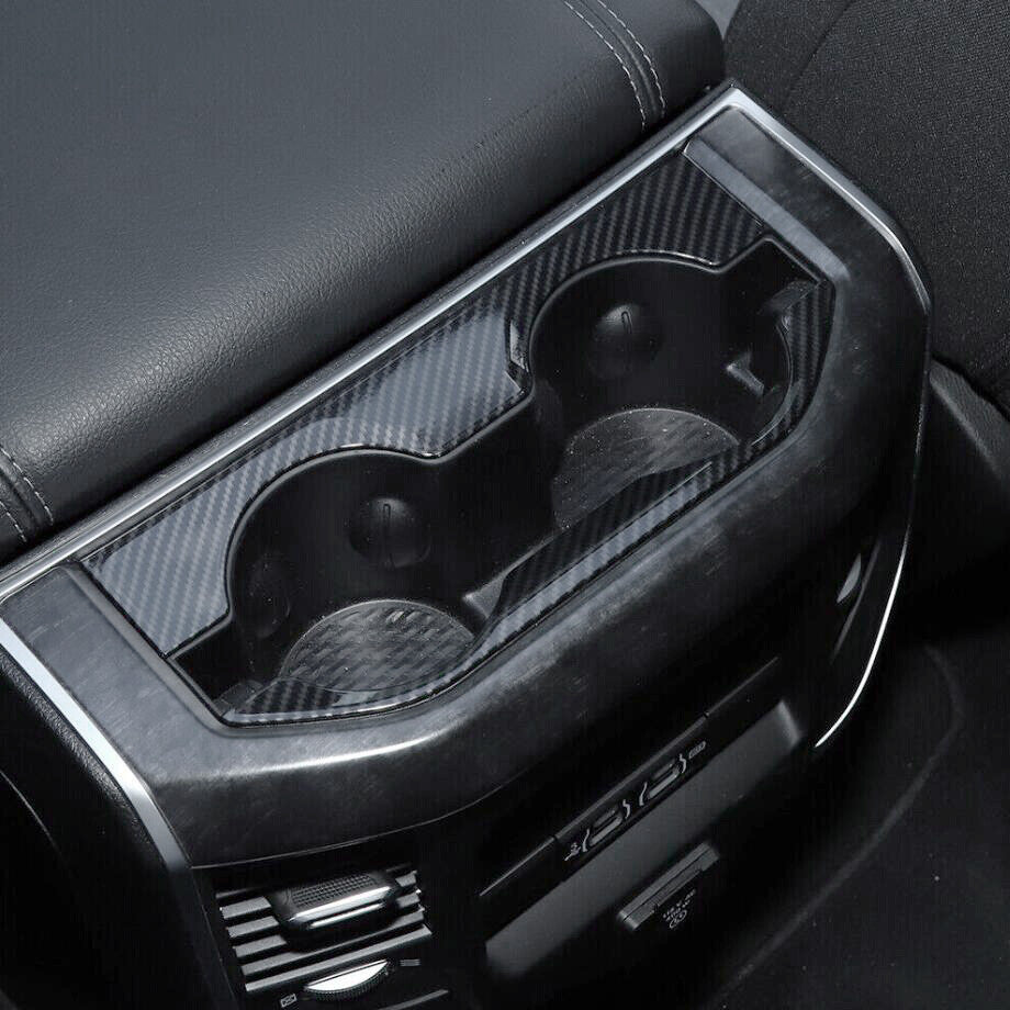For 2019-2024 for Dodge for RAM 1500 Carbon Inner Rear Water Cup Holder Frame Trim Cover v
