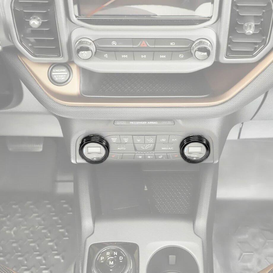 Car AC Switch Knob Cover Trim Ring For Bronco Sport 21-24 Accessories Black v