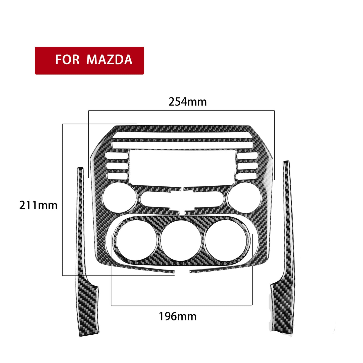 Red Carbon Fiber Rear Armrest Cup Holder Frame Trim for Chevy Impala 2014-2020 v