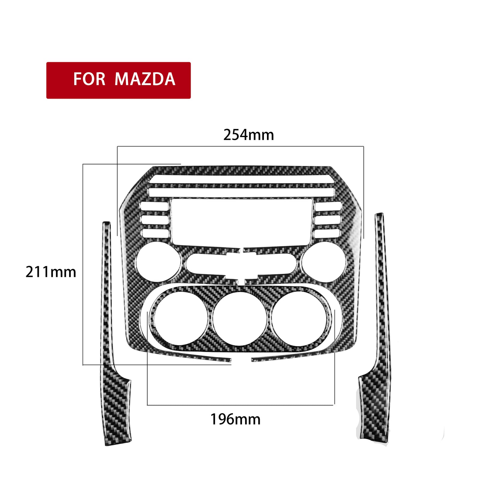 Red Carbon Fiber Rear Armrest Cup Holder Frame Trim for Chevy Impala 2014-2020 v