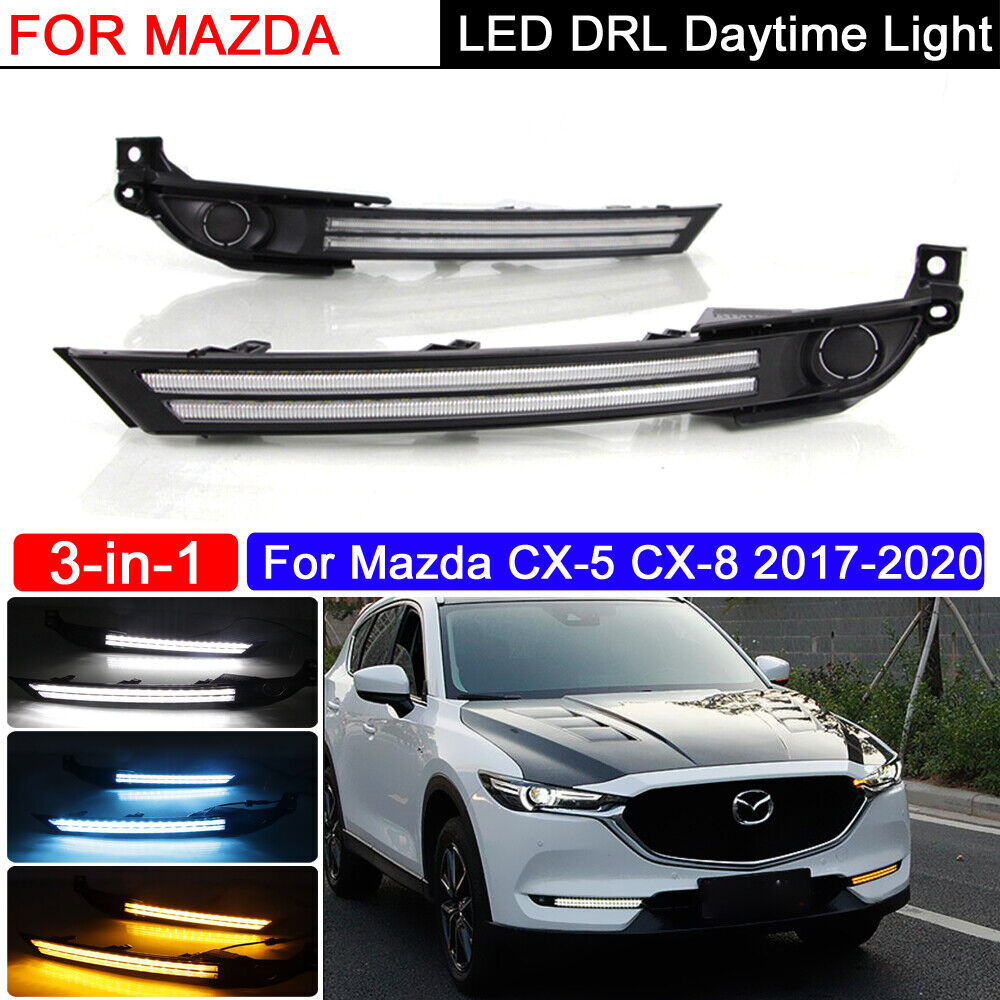 LED Daytime Running Lights (DRLs) and Fog Lights Replacement Bumper for Mazda CX-8 and CX-5