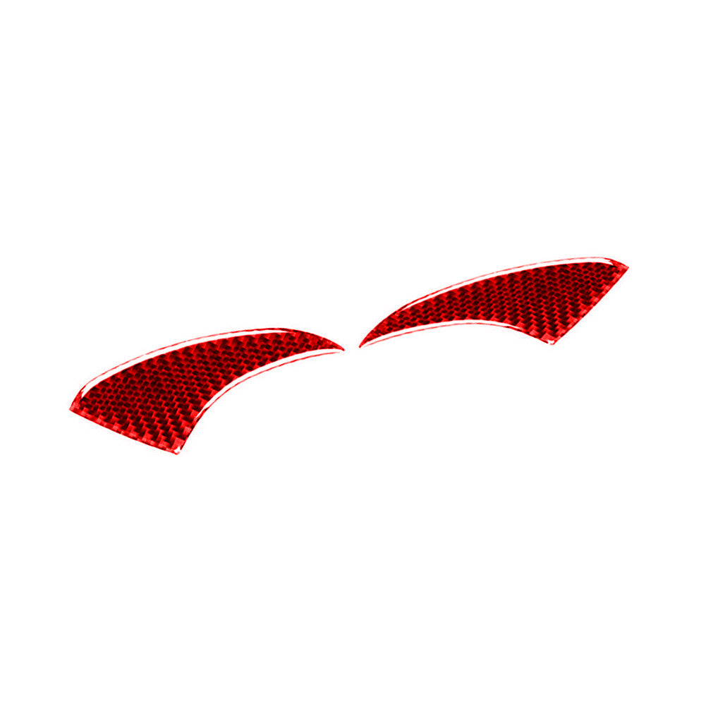 2Pcs Red Carbon Fiber Dashboard Side Cover Trim for Porsche Taycan 2019-2022