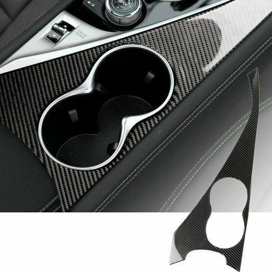 Water Cup Holder Panel Trim for Infiniti Q50 2014-2019 Carbon Fiber Interior New n