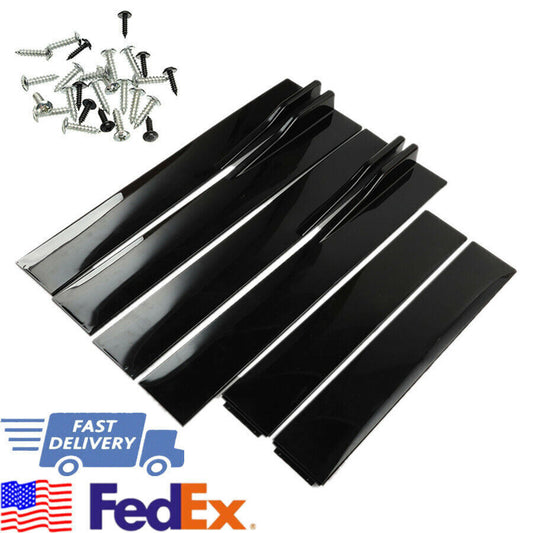 78.7/2M Side Skirt Extension Winglet Rocker Panel Splitter Lip Glossy Black US