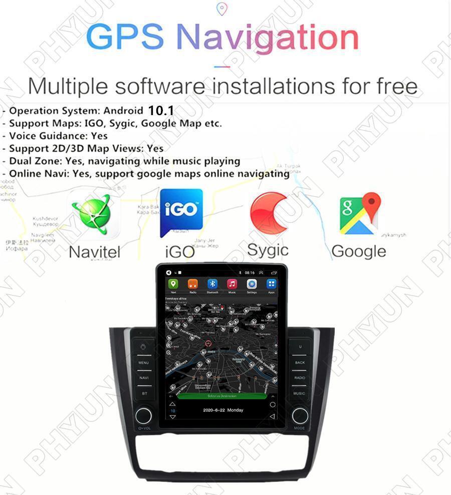 GPS 9.5-inch stereo radio navigation for 1 E88 E82 E81 E87 automatic AC 04-11- n