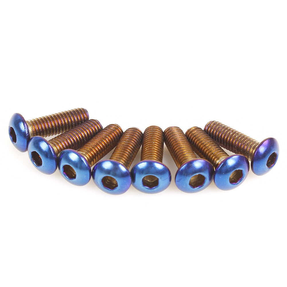 Roast Blue 8PCS Racing Car Steering Wheel Screw Kit M5x0.8 Bolts Round Head