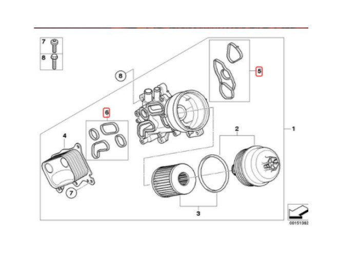 New Oil Filter Housing Gaskets Set for Mini Cooper 2007-2015 11428643758 v