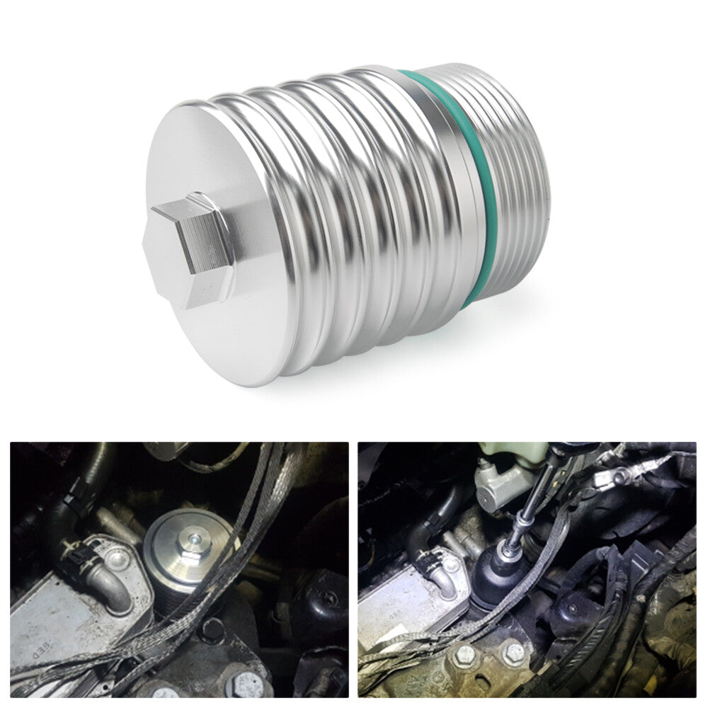 DQ250 aluminum transmission oil filter housing cap suitable for Audi 02E305045- n