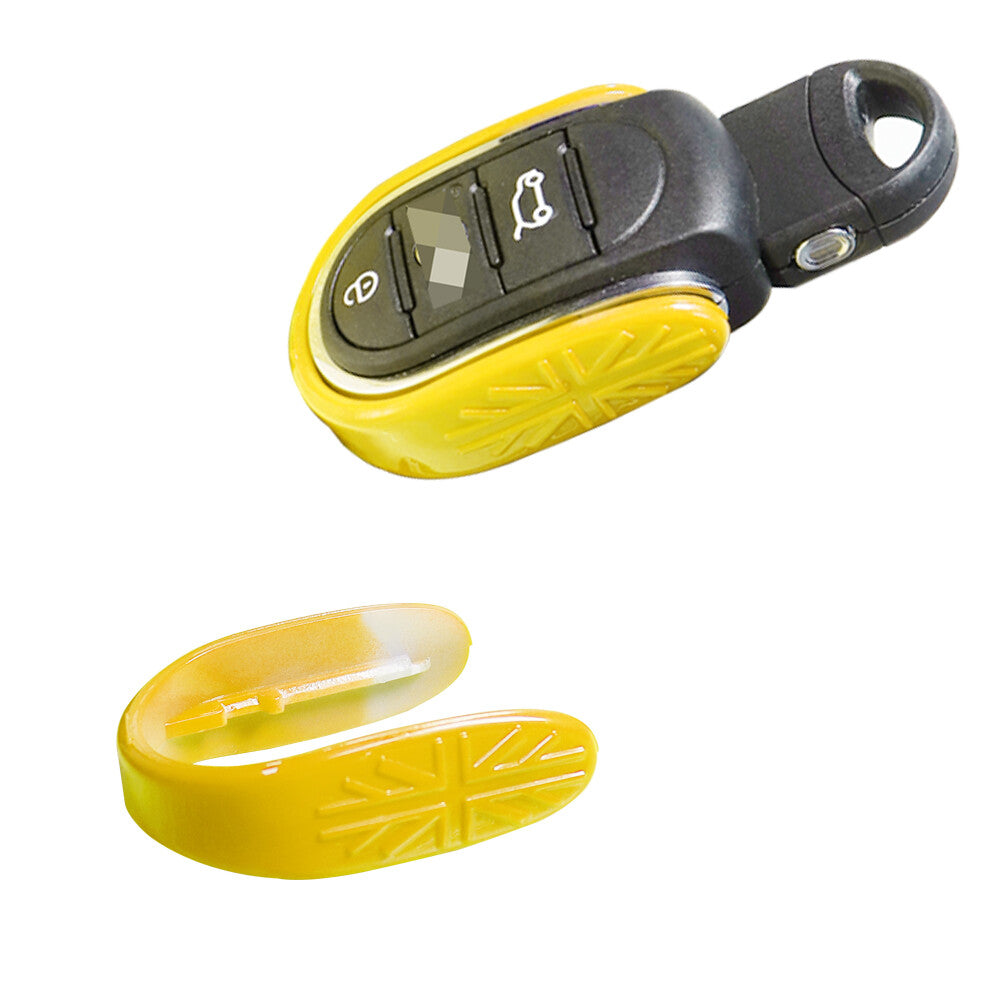 Union Jack Design Yellow for Smart Keychain Case Holder for MINI Cooper 2014-19 Q