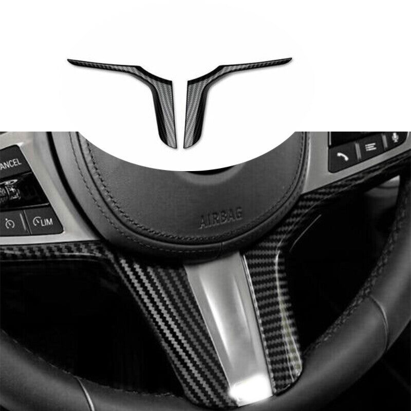 For Auto for BMW 5 Series G30 2018-2022 Carbon Fiber Steering Wheel Frame Cover Trim