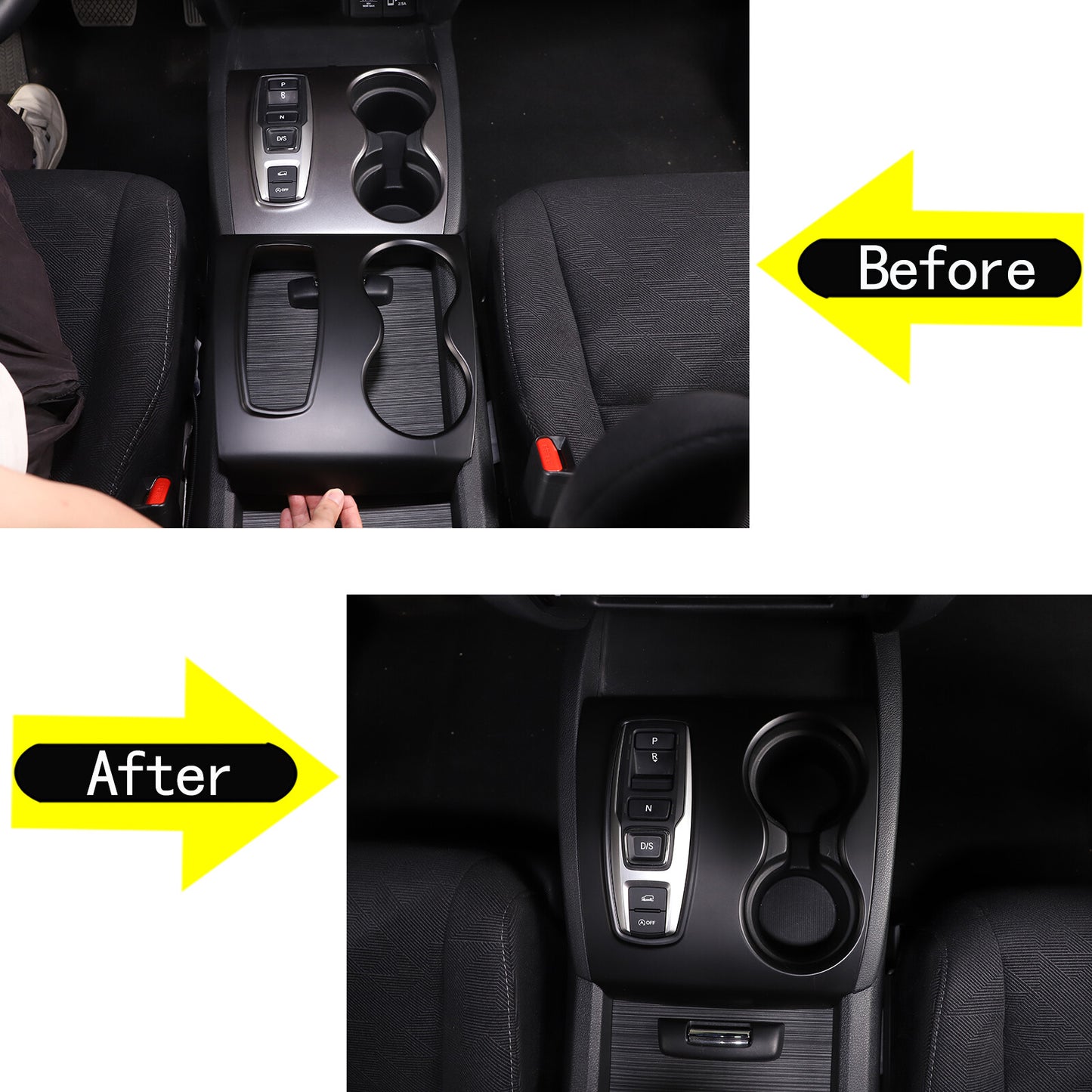 Matt Black Console Gear Shift Cover Trim for Honda Ridgeline Pilot 2016-22 n