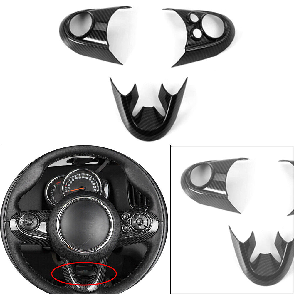 Steering Wheel Decor Frame Cover Trim for BMW for MINI Cooper F55 F56 Carbon Fiber