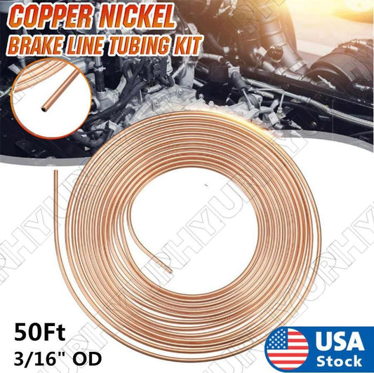 Steel Zinc Copper Nickel Brake Line Tubing Kit 3/16 OD 50 Ft Coil Roll 15.3M Q