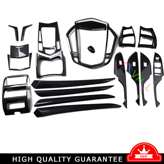 for Cadillac SRX 2013-2015 Carbon Fiber Style Interior Decoration Full Set Trim