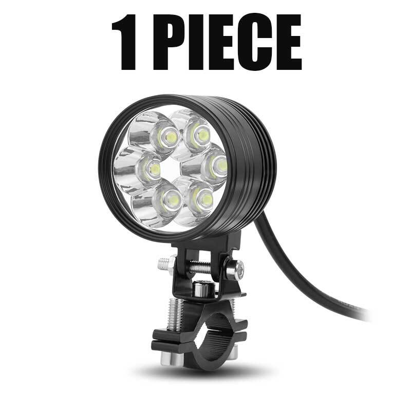Super Bright 6-LED Motorcycle Hi-Lo Headlight Driving Fog Spot Light White 6000K