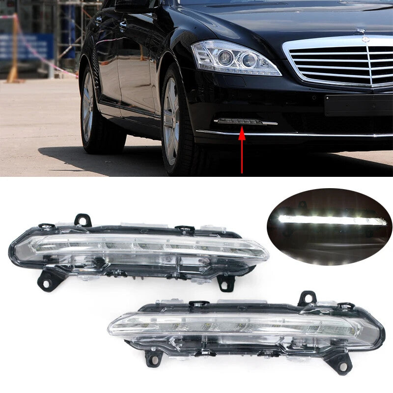 Pair LED DRL Daytime Driving Fog Light for Mercedes-Benz S-Class W221 2009-2013